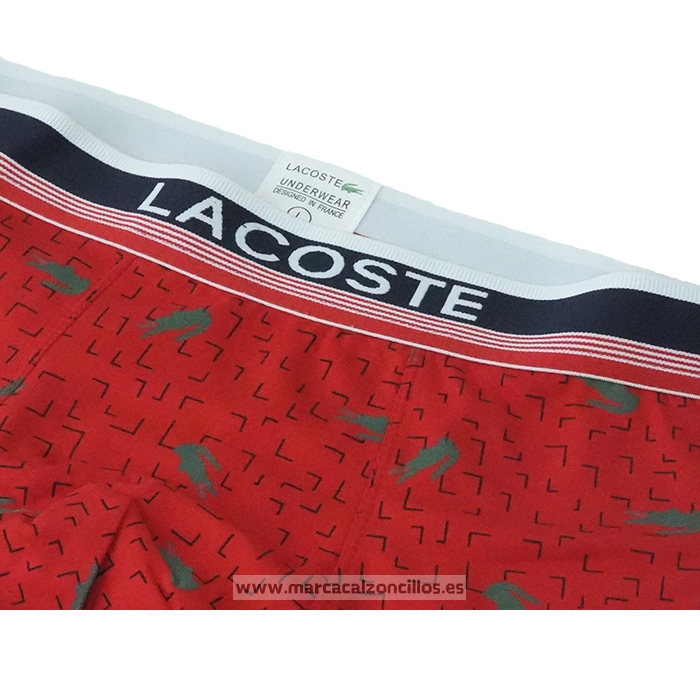 Boxer Lacoste Hombre Prints Colors Rojo Verde